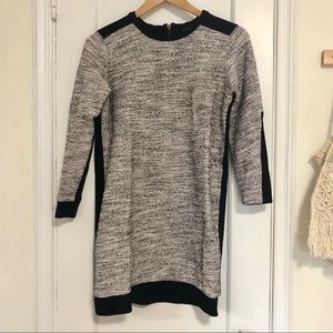 Zara gray/black long sleeve tweed mini dress M
